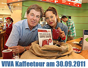 "VIVA Kaffeetour" mit prominenten Kaffee-Genießern: VIVA feierte den Tag des Kaffees in München mit Doreen Dietel und Horst Kummeth (Foto: Martin Schmitz)
